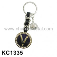 KC1335 - "VALENTINO" With Crystal Metal Key Chain